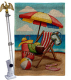 Beach Chair - Fun In The Sun Summer Horizontal Impressions Decorative Flags HG190162 Made In USA