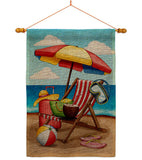 Beach Chair - Fun In The Sun Summer Horizontal Impressions Decorative Flags HG190162 Made In USA