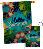 Hello Cool Summer - Fun In The Sun Summer Horizontal Impressions Decorative Flags HG120247 Made In USA