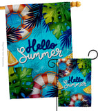 Hello Cool Summer - Fun In The Sun Summer Horizontal Impressions Decorative Flags HG120247 Made In USA