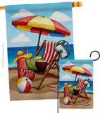 Beach Chair - Fun In The Sun Summer Horizontal Impressions Decorative Flags HG190162 Made In USA