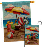 Beach Chair - Fun In The Sun Summer Horizontal Impressions Decorative Flags HG190162 Made In USA