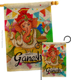 Happy Ganesh - Faith & Religious Inspirational Vertical Impressions Decorative Flags HG190003 Made In USA