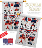 July 4 Gnome - Bugs Frogs Garden Friends Vertical Impressions Decorative Flags HG120305 Made In USA