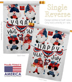 July 4 Gnome - Bugs Frogs Garden Friends Vertical Impressions Decorative Flags HG120305 Made In USA