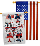 July 4 Gnome - Bugs Frogs Garden Friends Vertical Impressions Decorative Flags HG120305 Made In USA