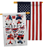 July 4 Gnome - Bugs Frogs Garden Friends Vertical Impressions Decorative Flags HG120305 Made In USA