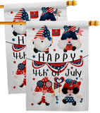 July 4 Gnome - Bugs Frogs Garden Friends Vertical Impressions Decorative Flags HG120305 Made In USA