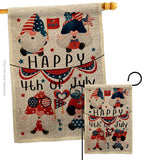 July 4 Gnome - Bugs Frogs Garden Friends Vertical Impressions Decorative Flags HG120305 Made In USA