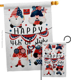 July 4 Gnome - Bugs Frogs Garden Friends Vertical Impressions Decorative Flags HG120305 Made In USA