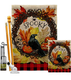 Spooky Wreath - Halloween Fall Vertical Impressions Decorative Flags HG112002 Made In USA