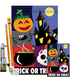 Trick or Treat Night - Halloween Fall Vertical Applique Decorative Flags HG112048 Imported