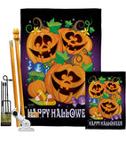 Happy Pumpkins - Halloween Fall Vertical Impressions Decorative Flags HG112049 Made In USA
