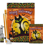 Halloween Black Cat - Halloween Fall Vertical Impressions Decorative Flags HG112050 Made In USA