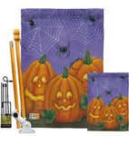 3 Pumpkins - Halloween Fall Vertical Impressions Decorative Flags HG112054 Made In USA