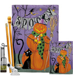 Spooky Pumpkin Men - Halloween Fall Vertical Impressions Decorative Flags HG112085 Made In USA