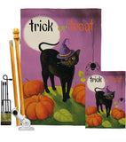 Halloween Cat - Halloween Fall Vertical Impressions Decorative Flags HG112095 Made In USA