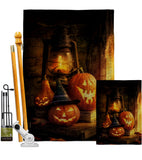 Lantern Pumpkins - Halloween Fall Vertical Impressions Decorative Flags HG112105 Made In USA