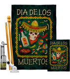 Calavera Sugar Skull - Halloween Fall Vertical Impressions Decorative Flags HG112111 Made In USA