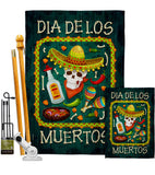 Calavera Sugar Skull - Halloween Fall Vertical Impressions Decorative Flags HG112111 Made In USA