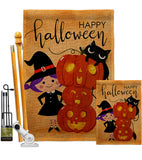 Playful Witch - Halloween Fall Vertical Impressions Decorative Flags HG112113 Made In USA