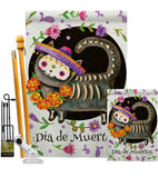 Dia De Muertos Cat - Halloween Fall Vertical Impressions Decorative Flags HG112114 Made In USA