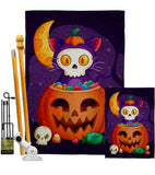 Sneaky Cat - Halloween Fall Vertical Impressions Decorative Flags HG120261 Made In USA