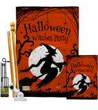 Witches Party - Halloween Fall Vertical Impressions Decorative Flags HG137103 Made In USA