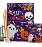 Happy Halloween - Halloween Fall Vertical Impressions Decorative Flags HG137237 Made In USA