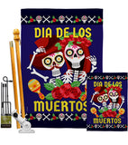 Dia De Los Muertos Pair - Halloween Fall Vertical Impressions Decorative Flags HG137246 Made In USA