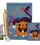 Witchy Cat - Halloween Fall Vertical Impressions Decorative Flags HG137257 Made In USA