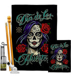 La Catrina Rose - Halloween Fall Vertical Impressions Decorative Flags HG137493 Made In USA