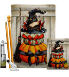 Witch Pumpkins - Halloween Fall Vertical Impressions Decorative Flags HG137633 Made In USA