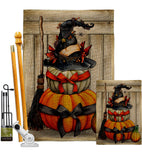 Witch Pumpkins - Halloween Fall Vertical Impressions Decorative Flags HG137633 Made In USA