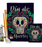 Dia de Muertos Skeleton - Halloween Fall Vertical Impressions Decorative Flags HG192074 Made In USA