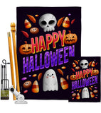 Halloween Treat - Halloween Fall Vertical Impressions Decorative Flags HG192285 Made In USA