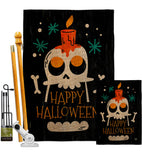 Happy Skull - Halloween Fall Vertical Impressions Decorative Flags HG192664 Made In USA