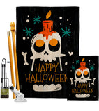 Happy Skull - Halloween Fall Vertical Impressions Decorative Flags HG192664 Made In USA