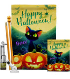 Cute Black Cat - Halloween Fall Vertical Impressions Decorative Flags HG192668 Made In USA