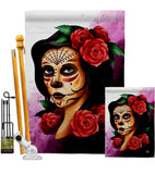 Elegant Skull - Halloween Fall Vertical Impressions Decorative Flags HG192715 Made In USA