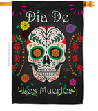 Dia de los Muertos - Halloween Fall Vertical Impressions Decorative Flags HG112009 Made In USA