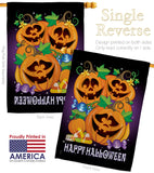 Happy Pumpkins - Halloween Fall Vertical Impressions Decorative Flags HG112049 Made In USA