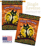 Halloween Black Cat - Halloween Fall Vertical Impressions Decorative Flags HG112050 Made In USA