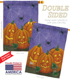 3 Pumpkins - Halloween Fall Vertical Impressions Decorative Flags HG112054 Made In USA