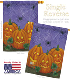 3 Pumpkins - Halloween Fall Vertical Impressions Decorative Flags HG112054 Made In USA