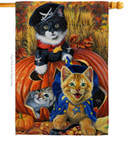 Halloween Kittens - Halloween Fall Vertical Impressions Decorative Flags HG112058 Made In USA