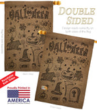 Halloween Doodles - Halloween Fall Vertical Impressions Decorative Flags HG112061 Made In USA