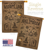 Halloween Doodles - Halloween Fall Vertical Impressions Decorative Flags HG112061 Made In USA