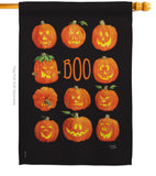 Pumpkins Boo - Halloween Fall Vertical Impressions Decorative Flags HG112071 Made In USA