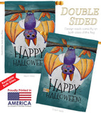 Happy Halloween Bat - Halloween Fall Vertical Impressions Decorative Flags HG112076 Made In USA